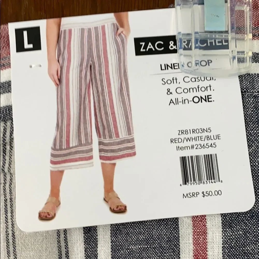 Zac and Rachel Linen Wide Leg Cropped Capris - Picture 4 of 4
